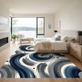 thumbnail image 3 of ODIKA 5'x7' Machine Washable Non-Slip Area Rug, Abstract Navy Blue High Traffic Rug, Blue, 956062, 3 of 7