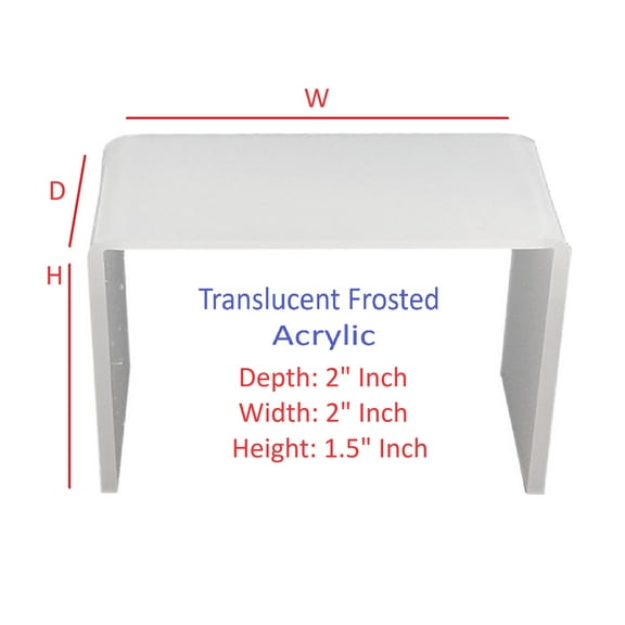 T'z Tagz 2x2x1.5 Inch Frosted White Acrylic Riser Display Stands New 2 Pack