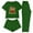 Green, variant on REORIAFEE Wide Leg Lounge Pants for Women Christmas 3 Piece Pajama Short Sleeve Top and Shorts Santa Graphic Soft Sleepwear Dark Gray XS-2XL
