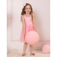 thumbnail image 2 of IBTOM CASTLE Toddler Baby Girls Boho Rainbow Tutu Floral Sequin Sleeveless Backless Ruffle Tulle Dress Princess Birthday Party Sundress 2-3 Years Pink Plaid, 2 of 8