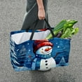 thumbnail image 7 of Snowman Large Capacity Reusable Foldable Oxford Cloth Easter Basket Tote Bag Shopping Bags Decorative Box, 7 of 7