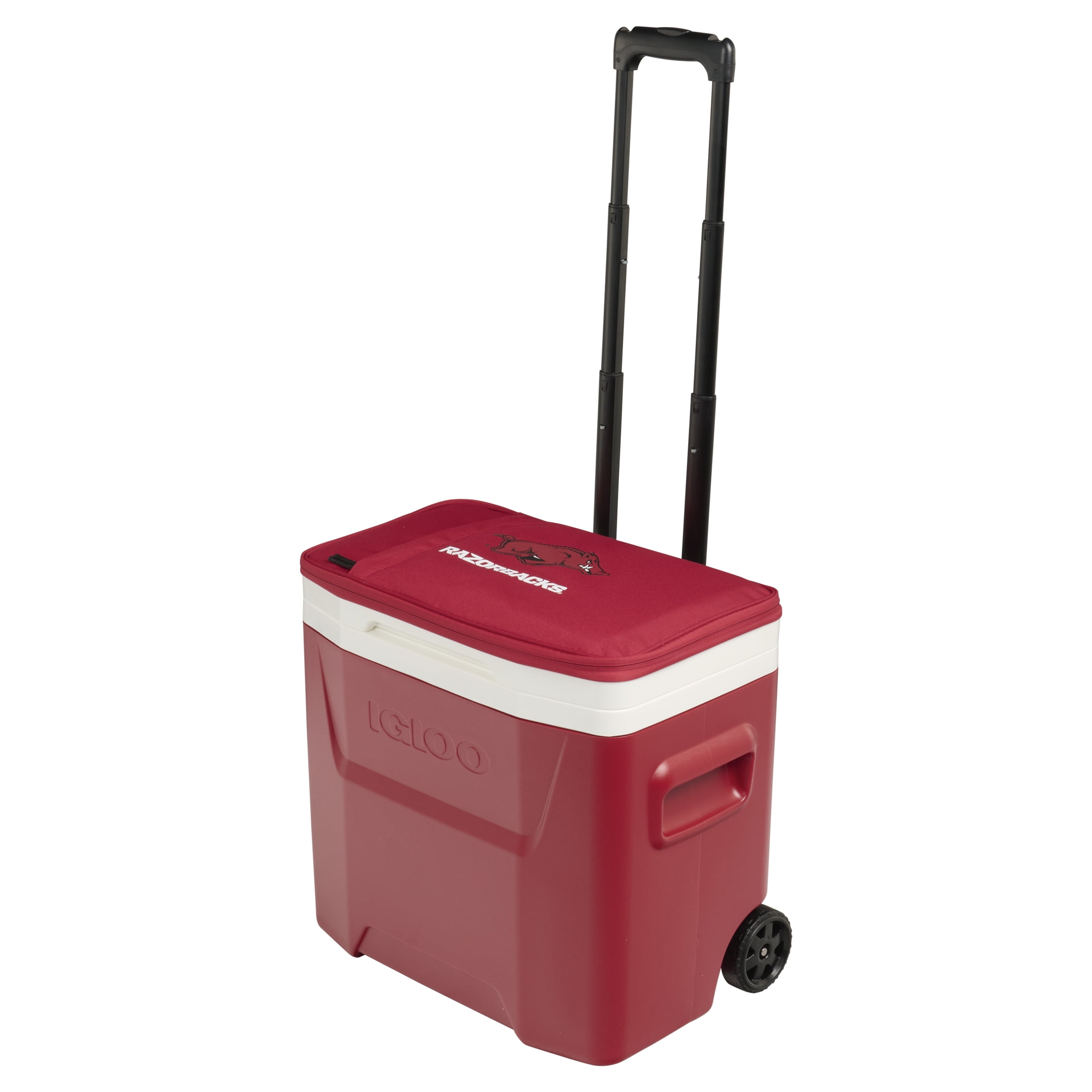 University of Arkansas Razorbacks 28 QT Laguna Soft Top Wheeled Cooler by Igloo, Red