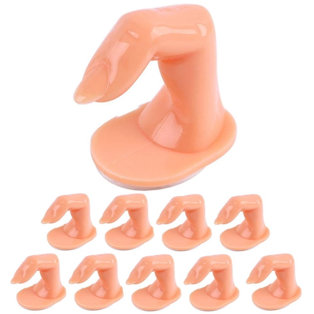 Practique el arte de las uñas con los dedos Practique los dedos falsos de plástico con uñas para las herramientas de decoración de la exhibición del entrenamiento del arte de las uñas (10 piezas)