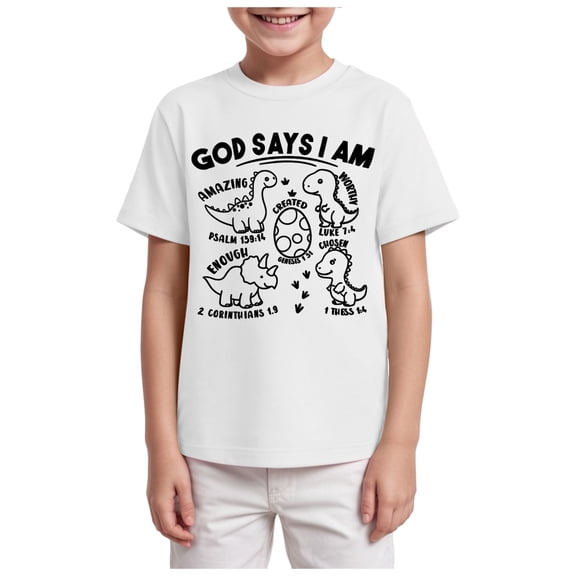 Ymyiu Toddler Boys Clothes Shirt for Kids T-Shirts Boys Girls Clothes Short Sleeve Tops Letters Tee Size 13-14 Years,(White 13-14 Years)
