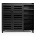 thumbnail image 3 of UBesGoo 45"W Shoe Cabinet with 2 Doors & Adjustable Shelves for 30 Pairs, Tall Large Shoe Storage Rack for Entryway Living Room Closet, Black, 3 of 14