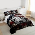 thumbnail image 3 of Homewish Safari Bear Paws Bedding Comforter Set,American Flag Print Twin Comforter Sets,Rustic Western Bedding Set For Kids,Breathable Home Decor,2 Pieces, 3 of 8