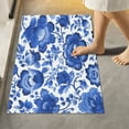 thumbnail image 3 of Rectangle Bath Rugs Plush Bathroom Carpet Mat Non Slip Bathroom Mats Blue Floral Pattern, 3 of 5