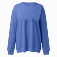 thumbnail image 6 of NOLDARES Womens Oversized Sweatshirts Fleece Sweaters Long Sleeve Crewneck Hoodies Fall Solid Color Drop Shoulder Pullovers,Blue,XXL, 6 of 7