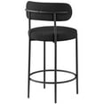 thumbnail image 2 of Meridian Furniture Beacon Tabouret en Tissu Bouclé Noir (Ensemble de 2), 2 of 10