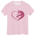 thumbnail image 3 of Little Girls Casual Graphic Tops Crewneck Tees Kids Printed Shirts Soft Breathable Daily Wear Clothing Pink Size 6-7T, 3 of 3