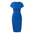 thumbnail image 5 of kamemir Women's Casual Basic Pencil Dress Sexy Long Sleeve Bodycon Midi Club Dress(Blue,M), 5 of 5