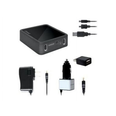 i.Sound Portable Power Travel Pack - Power bank + AC power adapter + car power adapter - 8000 mAh - black - for Apple iPad/iPhone/iPod