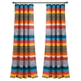 thumbnail image 2 of Lush Decor Turquoise and Tangerine Boho Stripe Window Curtain Bohemian Design Panel Pair, 52" Wide x 95" Long, 2 of 9
