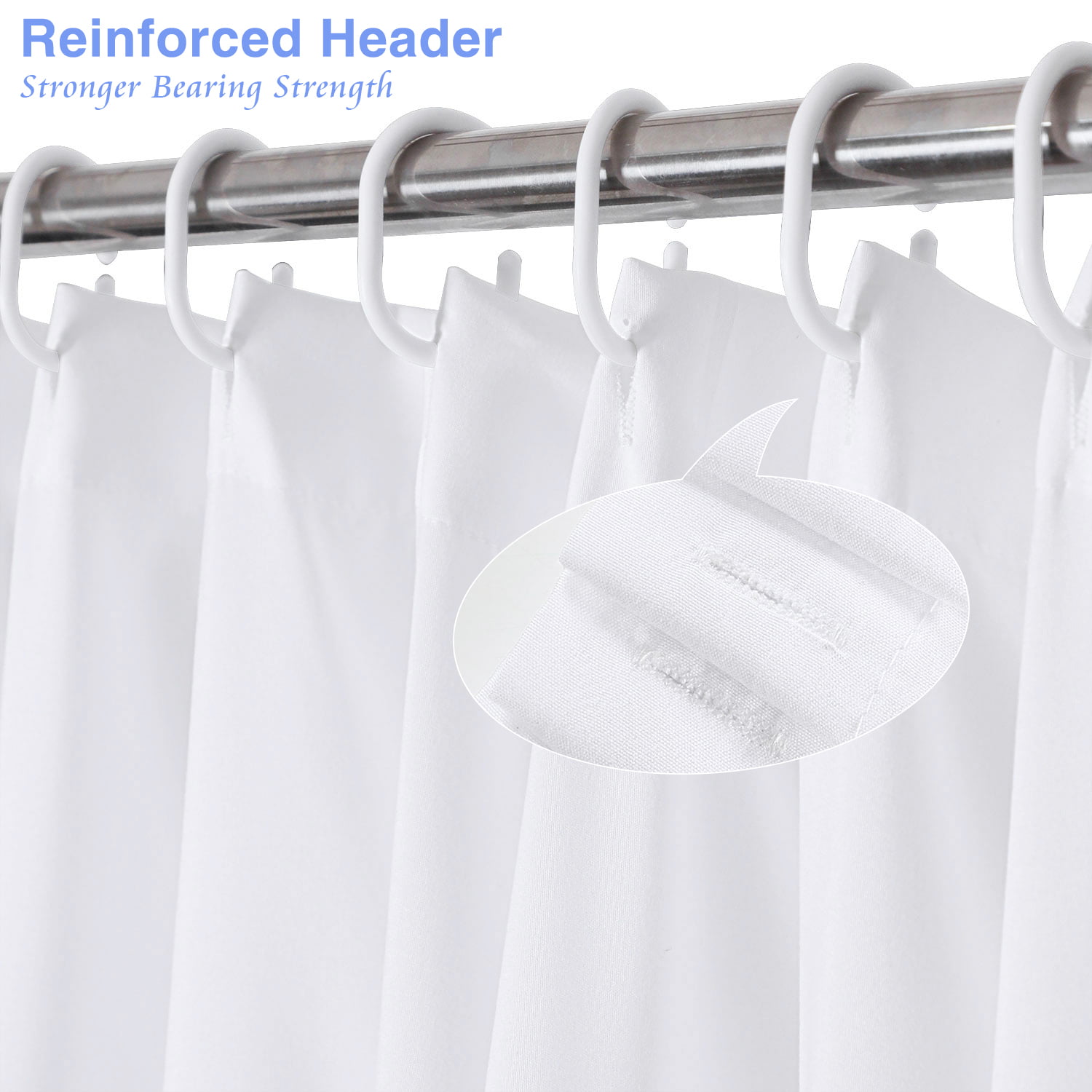 Details about   Alimumu White Ruffle Shower Curtain Extra Long Waterproof Ruffled Fabric,Washa 