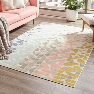 Unique Loom Lotus Area Rug - Sacred Round 3'3 - Multi/Ivory | Boho Mid-Century Style