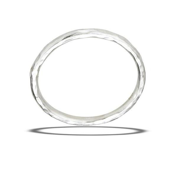 Hammered Stacking Thin Ring .925 Sterling Silver Band Jewelry Female Male Unisex Size 6