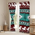thumbnail image 3 of jejeloiu Cyan Vintage Aztec Black Out Curtains,Rustic Farmhouse Cabin Curtains Pack of 2 (42x63 Each),Farm Horse Dreamcatcher Bedroom Curtains,Breathable Room Decor, 3 of 6
