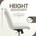 thumbnail image 6 of Elle Decor Adelaide Home Office Task Chair, Armless Adjustable Height Desk Accent, Fabric Upholstered Seat and Back, Chrome-Finished Stainless-Steel Base, Off-White, 6 of 8