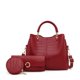 thumbnail image 4 of Bolso de mano de cuero Vintage para mujer, conjunto de 3 piezas, bolso de hombro inclinado, monedero de moda, bolso de gran capacidad, 4 of 5