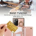 thumbnail image 6 of Crossbody Wallet Case for Samsung Galaxy Note 20 with Lanyard Strap Card Slot Holder RFID Blocking 360° Ring Kickstand,Magnetic Flip Folio Zipper Purse Case, PU Leather Cover Handbag,Rosegold, 6 of 10