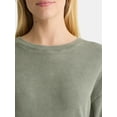 thumbnail image 4 of Time and Tru Women's Boxy Thermal Tee with Long Sleeves, Sizes XS-XXXL, 4 of 5
