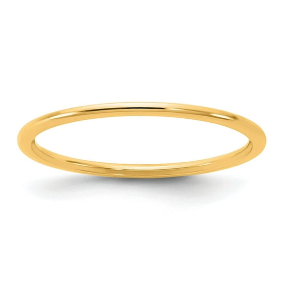10KY 1mm Lightweight Half Round Wedding Band Ring