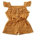 thumbnail image 1 of CNKOO Toddler Baby Girls Fly Sleeve Ruffled Waistband Romper Outfits, 1 of 4