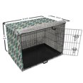 thumbnail image 6 of Geometric Dog Crate Cover, Repetitive Pattern of Vertical Zigzag Lines and Rhombuses Lozenges, Easy to Use Pet Kennel Cover Small Dogs Puppies Kittens, 7 Sizes, Teal Blush and Khaki, by Ambesonne, 6 of 6