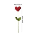 thumbnail image 3 of Ramo de flores de ganchillo con forma de corazón y tallos verdes | Arreglo floral artificial de 5 piezas para San Valentín, bodas o decoración del hogar | Ramo de punto rojo y verde para centros de, 3 of 9