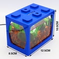 thumbnail image 6 of SHELLTON Small Betta Fish Tank Multifunctional USB Rechargeable Fish Tank with LED Light Lamp Reptile Feeding Box Tank Building Block Fish Bowl Home Decor LED Light Feeding Box(Black), 6 of 6