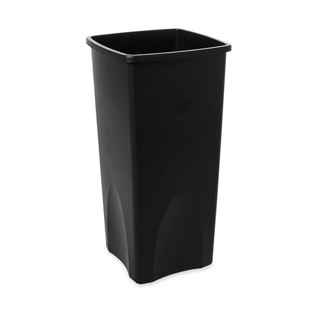 

Rubbermaid Commercial Products Untouchable Square Trash/Garbage Can 23-Gallon Black Wastebasket for Outdoor/Restaurant/School/Kitchen