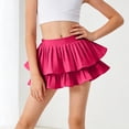 thumbnail image 2 of Staki Girls Skirt Girls' Pleated Skirts High-Waist A-line Skirt with Built-in Shorts Girls School Uniform Skirts Casual Tennis Skorts 2T 3T 4T Hot Pink,7-8 Years, 2 of 5