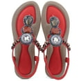 thumbnail image 7 of SWQZVT Women Flat Sandals Bohomian Sandals for Woman Trendy Summer Casual Thong Beach Sandals Red Fashion Shoe 6, 7 of 7
