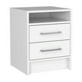thumbnail image 6 of Cterwk 2 Drawers Nightstand with Metal Handle and Open Shelf, End Table Beside for Living Room, Office, Bedroom, White, 6 of 7