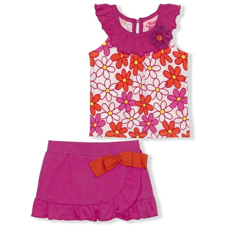 

Young Hearts Toddler Girl Floral Stripe Scooter Set 2T-4T