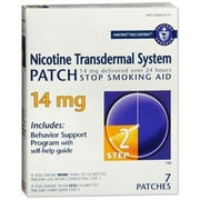 Nicotine Transdermal System Stop Smoking Aid Step 2 Patches, 7ct, 2-Pack