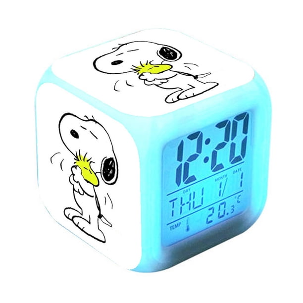 Despertador Snoopys cuadrado LED digital con despertador de 8 cm