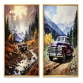 thumbnail image 2 of Designart "Brown Pickup Truck Mountain III" Pickup Truck Framed Wall Art Set Of 2 - Brown Transportation Gallery Wall Frame Set For Home Decor, 2 of 7