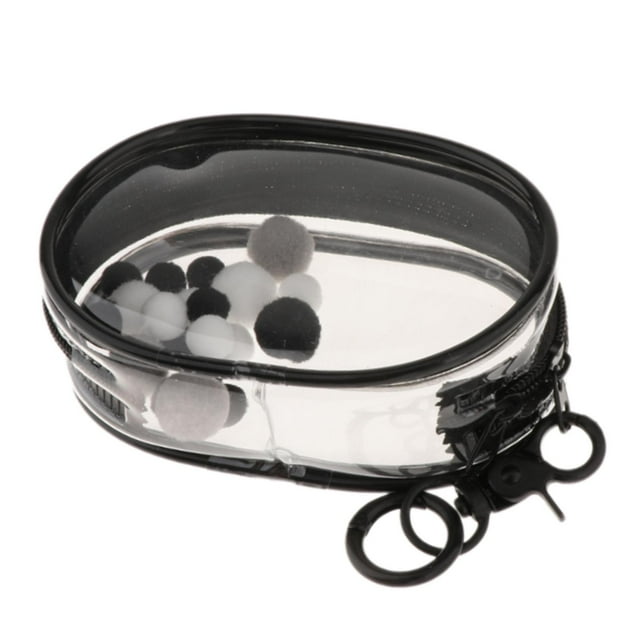 Bolsa pequeña para muñecas, bolsa transparente de PVC para exhibir muñecas, organizador colgante, bolsa de almacenamiento para muñecas pequeñas de PVC Ovalado negro