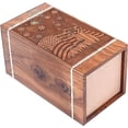 thumbnail image 3 of Handcrafted American Flag Engraved Wooden Urns for Human Ashes Adult Large - Floral Cremation Urn for Ashes - Burial Urn for Columbarium - Funeral Box (250 LB - Rosewood, Design-1), 3 of 3