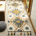 thumbnail image 2 of SAFAVIEH Suzani Leyla Southwestern Wool Runner Rug, Ivory/Gold, 2'3" x 8', 2 of 8