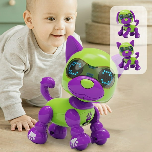 Fiudx Juguetes Juguetes De Aprendizaje Temprano Para Perros Robot Inteligentes Para Niños, Luces Con Sensores Táctiles Eléctricos Que Graban Juguetes Educativos, Regalos Electrónicos Para Mascotas Pa