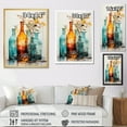 thumbnail image 4 of Designart "Aqua Tangerine Luminous Bottle" Bottled Beverage Wall Art Living Room, 4 of 7