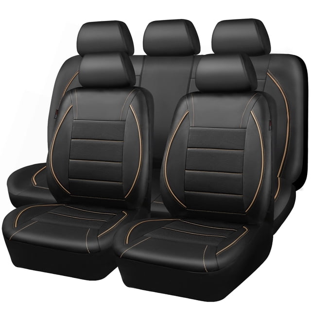 Funda para asiento de auto CAR PASS, ajuste universal, cuero PU negro