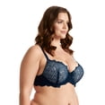 thumbnail image 3 of Curve Muse Women's Plus Size Push Up Add 1 Cup Underwire Perfect Shape Lace Bras-2Pk-Navy,Yellow-38B, 3 of 6