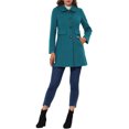 thumbnail image 2 of Allegra K Women's Vintage Lapel Collared Overcoat Single Breasted Mid-Long Winter Coat, 2 of 5