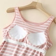 thumbnail image 4 of Lovskoo Stripe Camisole Tops for Women Built In Bra Spaghetti Strap Tank Tops Padded Pajama Tops Pink, 4 of 9