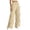 Khaki, variant on Women Y2K Bow Wide Leg Pants Baggy Sweatpants Comfy Lightweight Streetwear Patchwork Elastic Waist Baggy Wide Leg Pant with Pockets L
