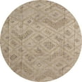 thumbnail image 1 of Ahgly Company Machine Washable Indoor Round Abstract Dark Almond Brown Area Rugs, 7' Round, 1 of 7