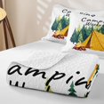 thumbnail image 4 of Catabedysis Cartoon Camping Twin Quilt Set,Tent Print Twin Coverlet Set For Boys,Multicolor,3-Piece, 4 of 7